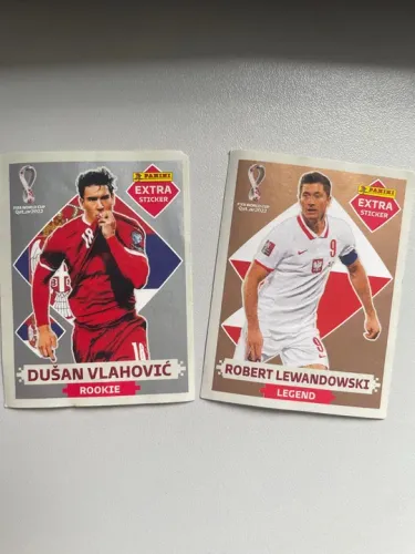 Figurinha Copa 2022 Legend e Rookie - Vlahovic e Lewandowski