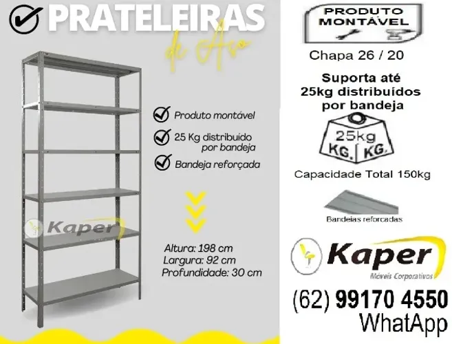 Promoção - Estante de aço / Prateleira de Aço - Produto Novo,