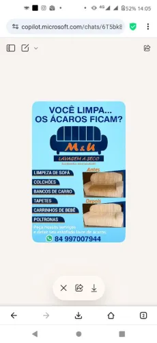 Limpeza e higienização de estofados/ Serviço em pousadas