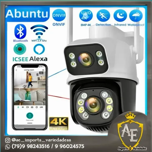 Câmera de Segurança Wi-Fi Dupla - Monitoramento 24/7