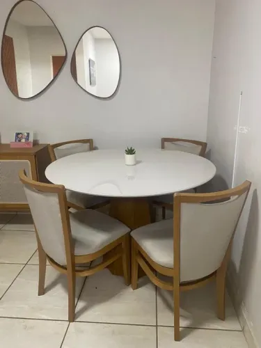 CONJUNTO MESA REDONDA ISIS C/ 4 CADEIRAS MARINA*