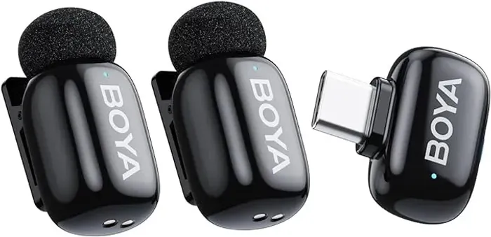 BOYA Mini microfone de lapela sem fio para Android