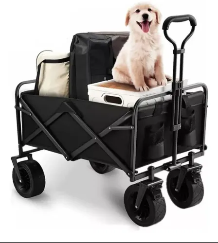 Carrinho de transporte dobrável para camping e praia