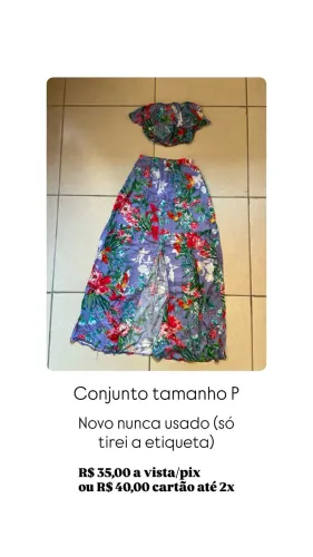 conjunto top e saia