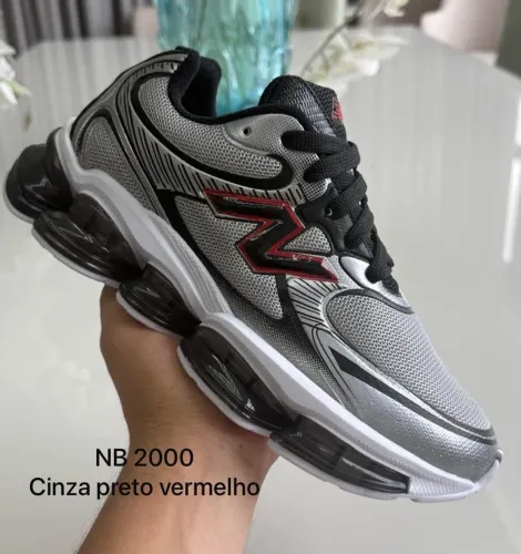 Tênis New Balance NB 2000 ABZORB | Estilo Retrô Urbano Cinza, Preto e Vermelho | Lançament