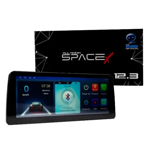 Central Multimídia Jr8 Space X 12.3'' com Inteligência Artificial (Instalação padrão 9'')