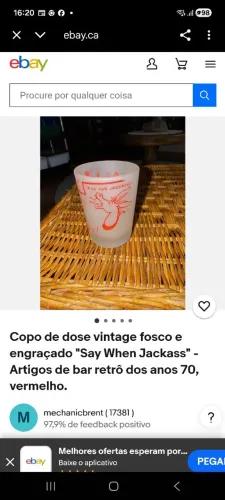 Copos de dose vintage fosco e engraçado "say when jackass artigo de bar retrô anos 70"