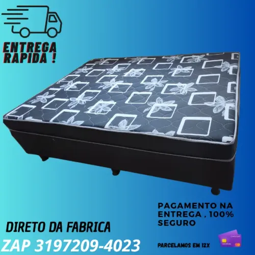 Cama Box OrthoBox Casal com Colchão D33 e Estrutura Reforçada