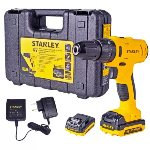 Parafusadeira/Furadeira de Impacto 3/8'' 2 Baterias 12V Max Lítio 1,5Ah Stanley SCH121S2K