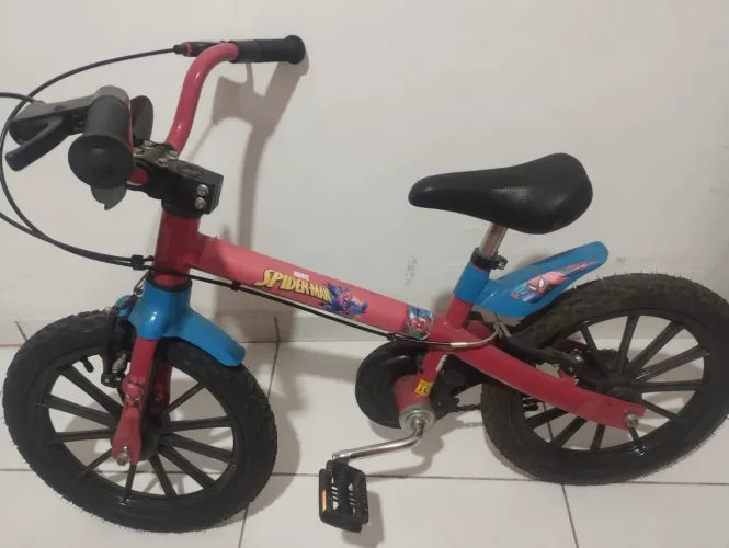 Bicicleta infantil Homem Aranha aro16 Rodas de Nylon