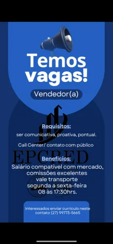 Procuro vendedora empréstimos 