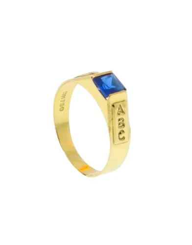 Anéis abc infantil em Ouro 18k