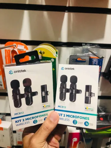 Kit com 2 Microfones de Lapela sem Fio - para iphone ou Android