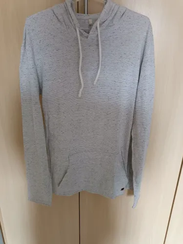 Camisa Manga Longa Branca e  Cinza Mescla PP
