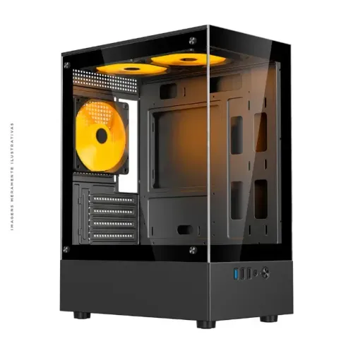 Gabinete Gamer Bluecase NUKER V2 PRO, Mid Tower, Vidro Temperado, mATX, Sem Fonte, 3 Fans,
