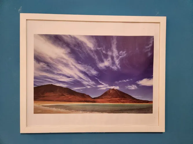 Quadro decorativo 40x50 em mdf om vidro com fotografia premiada e exclusiva de vulcão