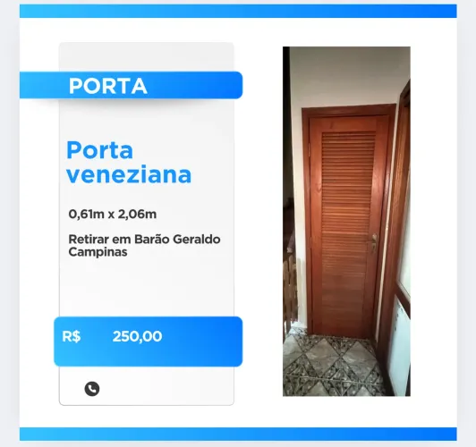 Porta veneziana de madeira 