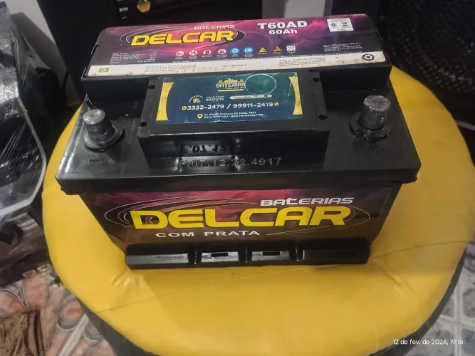 160,00 Bateria 60 amperes. Delcar. Boa pra uso. 