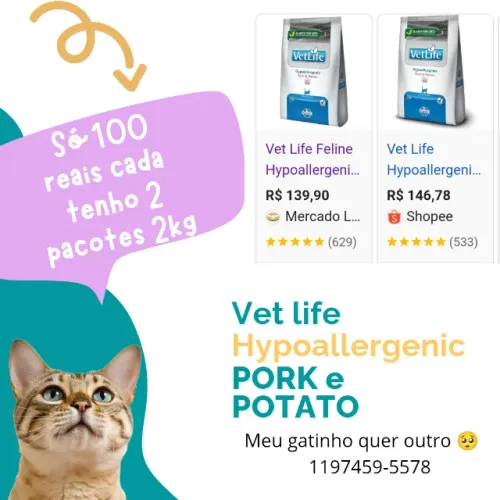 Ração e patê hipoalergênico 