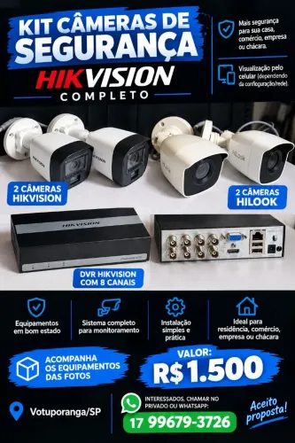 ? KIT CÂMERAS DE SEGURANÇA HIKVISION - COMPLETO