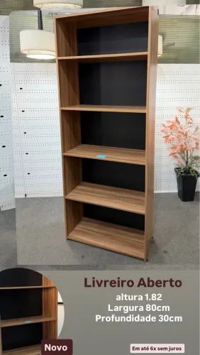 Armário livreiro aberto e semi aberto-Em até 6x sem juros