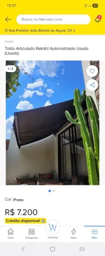 Toldo articulado retrátil em balanço