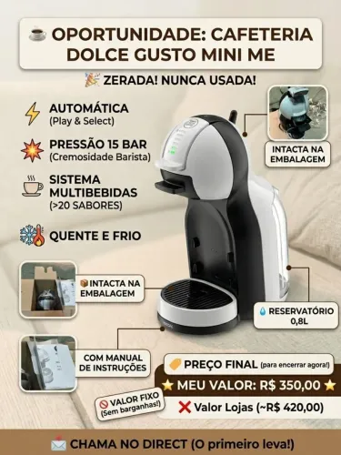 Cafeteira Nescafé Dolce Gusto Mini Me Arno (Branca/Preta)