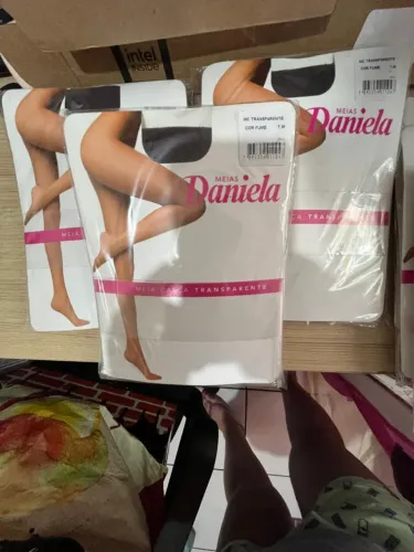 KIT 3X Meia Calça Daniela Transparente Fio 20 Denier - Cor: Fumê