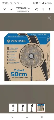 Ventilador ventisol turbo coluna 50cm