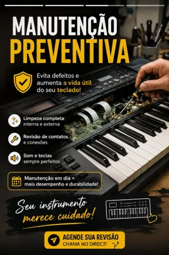 Manutenção preventiva e reparos em Teclado Musical.