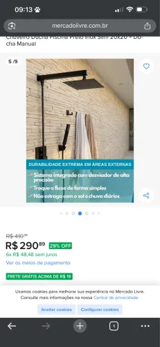 CHUVEIRO PARA PISCINA LACRADO, COM CHUVEIRINHO DUCHA