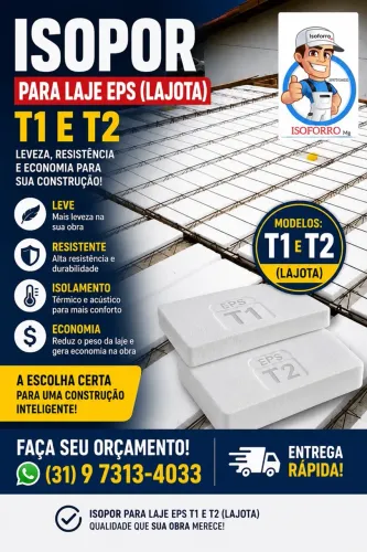 ISOPOR PRA LAJE T1 e T2