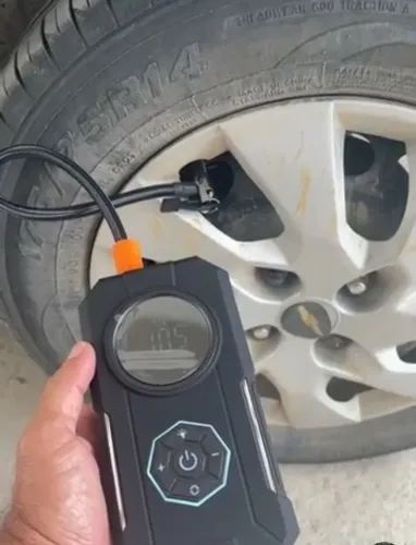 Compressor portátil automático, enche pneus de carro moto muito rápido