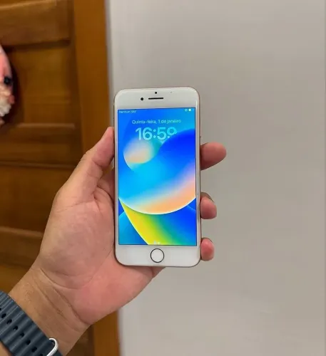 iPhone 8 dourado 256gb todo original aceito cartão