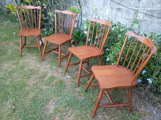 Conjunto 4 cadeiras Country madeira maciça 