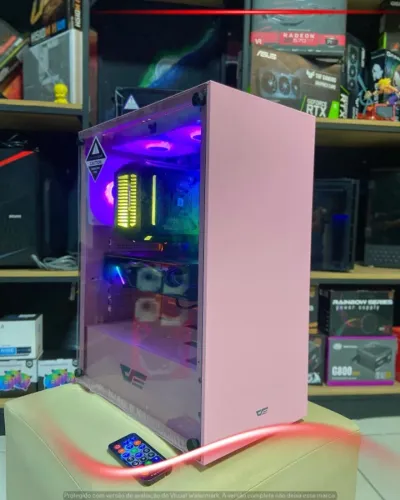 Setup Ryzen 5 3500X, 16GB RAM, NVMe 256GB, GTX 1660 Super, Gabinete Rosa, Fonte 550W