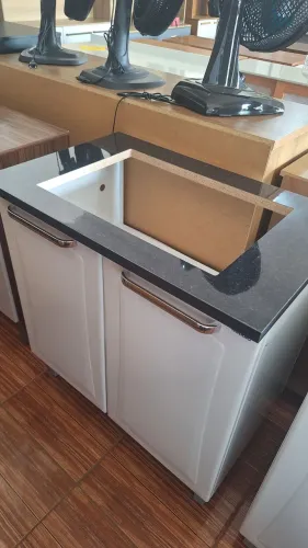 Balcão para cooktop de aço itatiaia