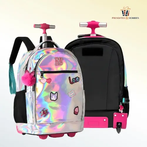 Mochila com Rodinha Holográfica Rebecca Bonbon RB2481