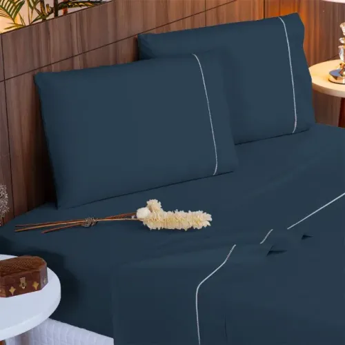 jogo de cama azul marinho king