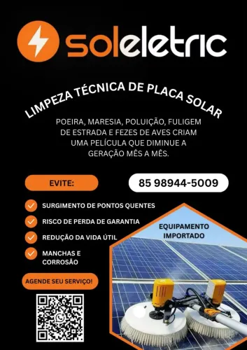 ELETRICISTA - ELETROTÉCNICO - LIMPEZA DE PLACA SOLAR