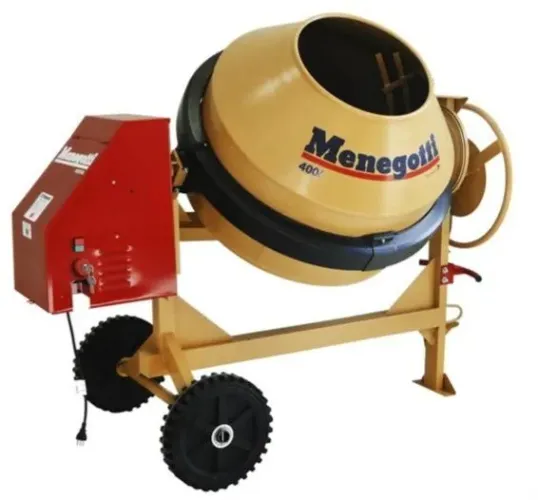 BETONEIRA MENEGOTTI RENTAL 400L PROFISSIONAL (SEMINOVA) 220V C/MOTOR ORIGINAL 3CV