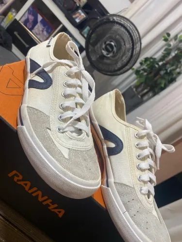 Tênis Rainha Branco / marinho n; 38 pouco usado