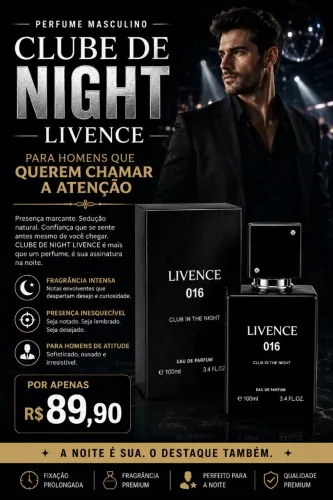 Perfume Masculino Clube de Night Livence 100ml