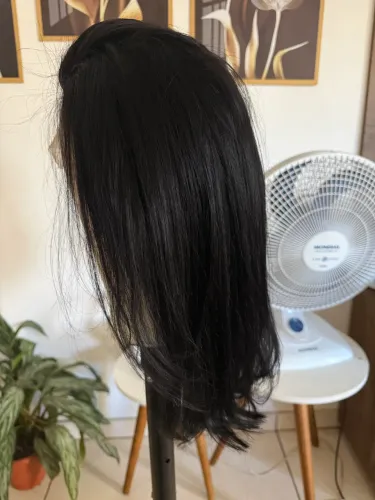 Lace front cabelo humano natural 50 cm lisa