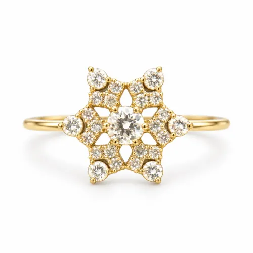 Anel de ouro com 25 diamantes - 0,40 ct