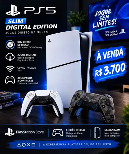 PS5 SLIM DIGITAL EDITION ? COMPLETO