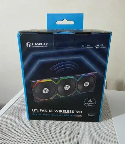 Kit 3 Fans Lian Li Uni Fan SL Wireless 120 ARGB, Preto - Novo
