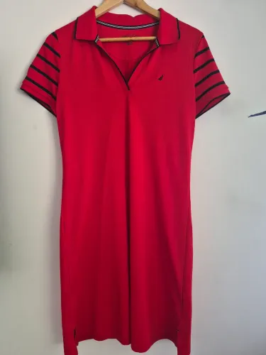 Vestido vermelho Náutica Polo tamanho M