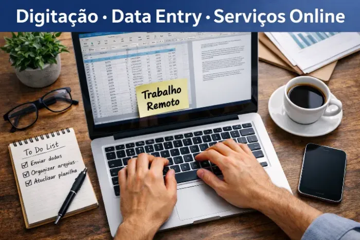 Faço digitação, serviços online e tarefas no computador