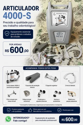 Articulador Odontológico Semi-Ajustável Bio-Art 4000-S (Com Estojo)